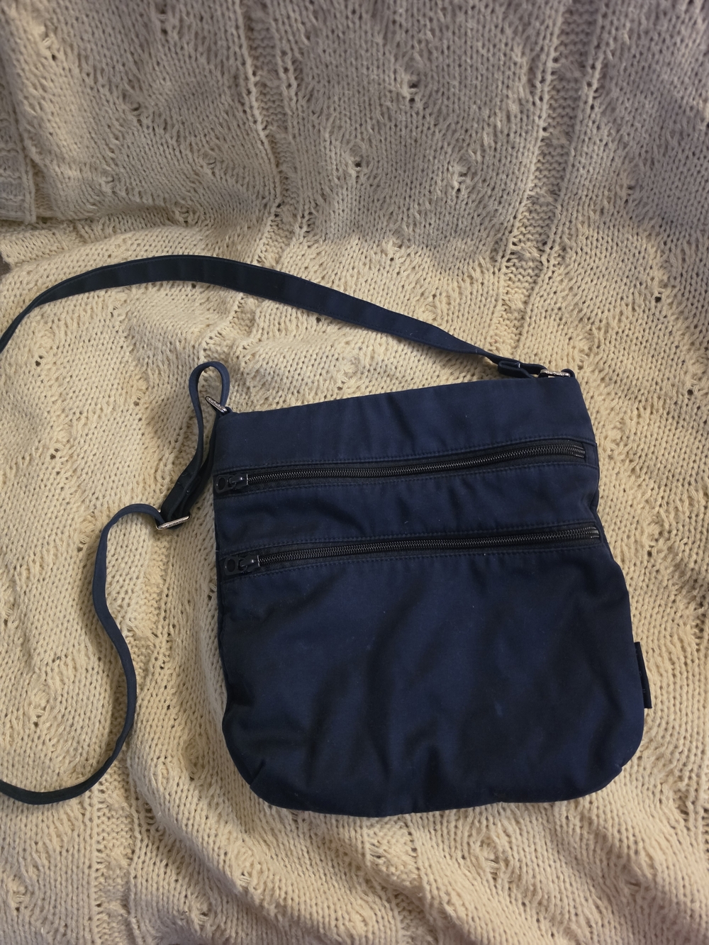 Vera Bradley Navy Crossbody with Triple Zippers